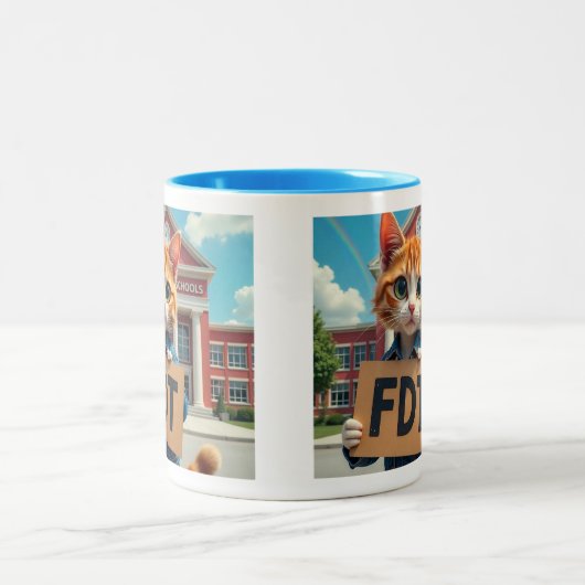 FDT Catと学校先生 ツートーンマグカップ (中央)