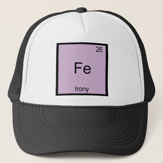 Fe - アイロン イロニー おもしろ 化学元素記号 Tシャツ キャップ (正面)