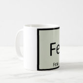 Fe - フェタチーズ 化学元素記号 パロディ コーヒーマグカップ (正面左)