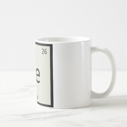 Fe - フェタチーズ 化学元素記号 パロディ コーヒーマグカップ (右)