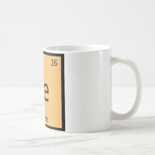 Fe - フェレット 化学周期表エレメント コーヒーマグカップ (右)