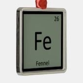 Fe - フェンネル 化学 周期表 シンボル メタルオーナメント (右)