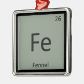 Fe - フェンネル 化学 周期表 シンボル メタルオーナメント (左)