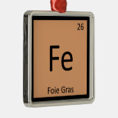 Fe - フォアグラ化学元素記号 メタルオーナメント (右)