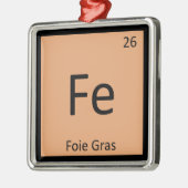 Fe - フォアグラ化学元素記号 メタルオーナメント (左)