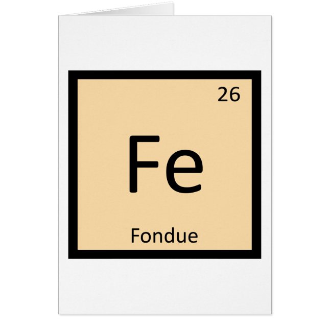 Fe - フォンデュ化学元素記号 (正面)