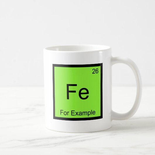 Fe – 例おもしろいえばChemistry Element Symbol T コーヒーマグカップ (右)