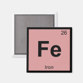 Fe – 鉄化学周期表シンボル要素 マグネット (正面/裏面)