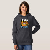 Fear Ends Where Faith Begins Women’s Winter Hoodie パーカ (正面フル)