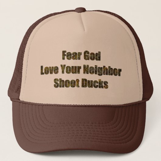 Fear God, Lover Your Neighbor, Shoot Ducks キャップ (正面)