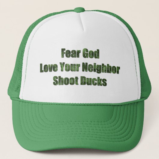 Fear God, Lover Your Neighbor, Shoot Ducks キャップ (正面)