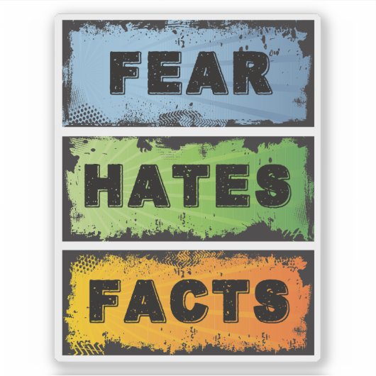Fear Hates Facts | 12 Step Recovery Slogan シール (正面)