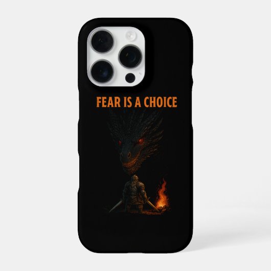 Fear Is a Choice | Motivational Fantasy iPhoneケース (裏面)