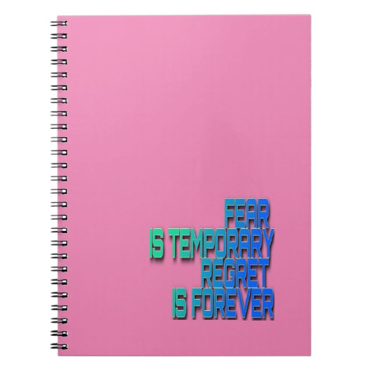 fear is temporary spiral photo Notebook ノートブック (正面)