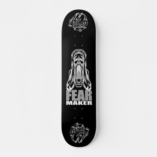 "FEAR MAKER – Horror Scream Skull Skateboard Deck" スケートボード (正面)