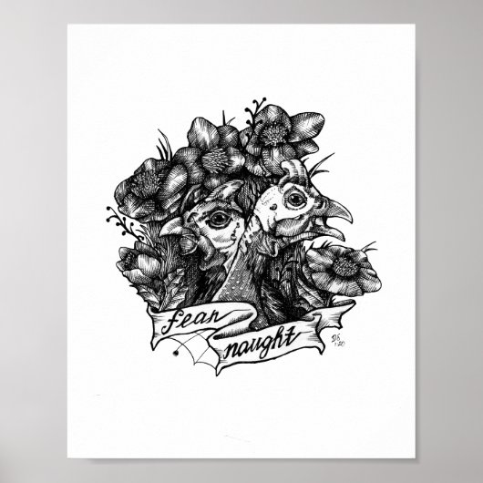 FEAR NAUGHT：ギニアのタトゥーアート（白い背景） ポスター (正面)