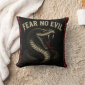 FEAR NO EVIL - Harvative Black Cobra Snake Graphic クッション (ブランケット)