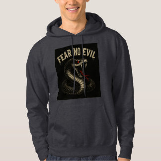 FEAR NO EVIL - Harvative Black Cobra Snake Graphic パーカ