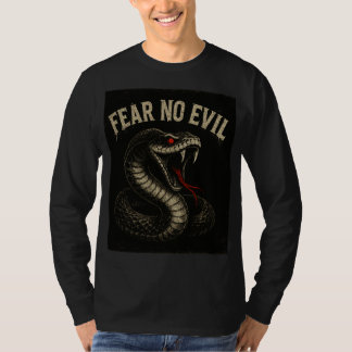 FEAR NO EVIL - Harvative Black Cobra Snake Graphic Tシャツ
