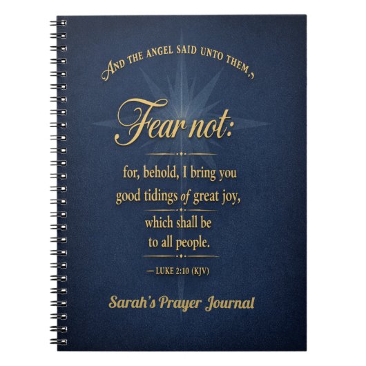 Fear Not Christmas 2026 Scripture Gold Typography ノートブック (正面)