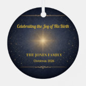 Fear Not Christmas 2026 Scripture Gold Typography メタルオーナメント (裏面)