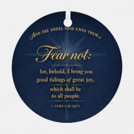 Fear Not Christmas 2026 Scripture Gold Typography メタルオーナメント