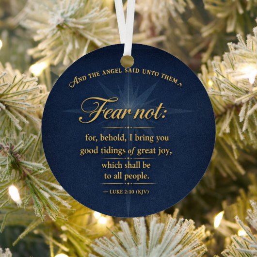 Fear Not Christmas 2026 Scripture Gold Typography メタルオーナメント (インサイチュ)