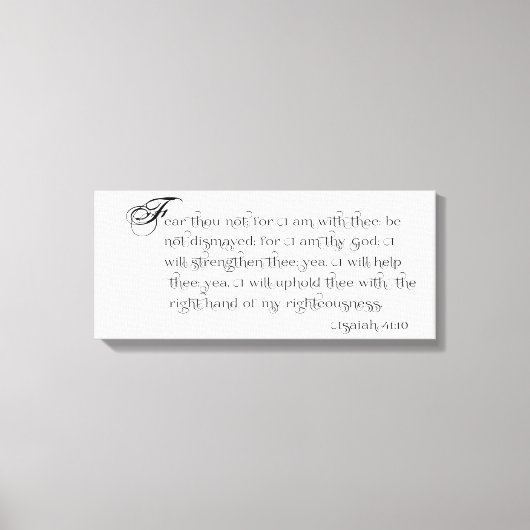 Fear Not - Isaiah 41:10タイポグラフィキャンバス キャンバスプリント (正面)