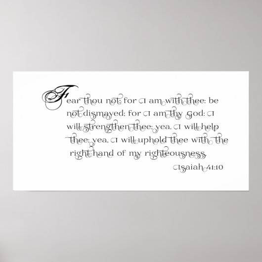 Fear Not - Isaiah 41:10タイポグラフィポスター ポスター (正面)