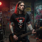 Fear Nothing Red Horned Skull Graphic Tシャツ