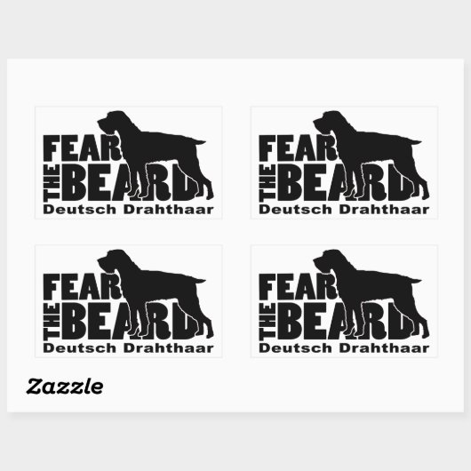 Fear the Beard - Deutsch Drahtaarギア 長方形シール (シート)
