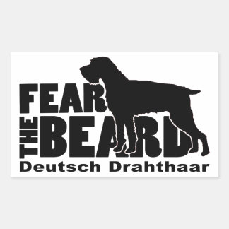 Fear the Beard - Deutsch Drahtaarギア 長方形シール