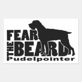 Fear the Beard - Pudelpointerギア 長方形シール (正面)