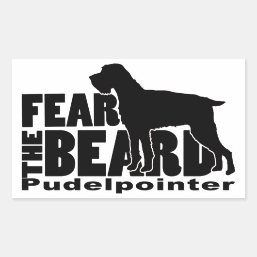 Fear the Beard - Pudelpointerギア 長方形シール (正面)