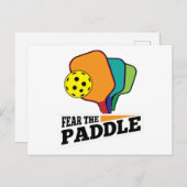 Fear the Paddle Funny Pickleball Picklballs and Pi ポストカード (正面/裏面)