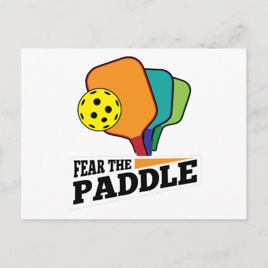 Fear the Paddle Funny Pickleball Picklballs and Pi ポストカード (正面)