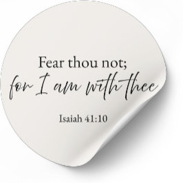 Fear Thou Not Christian Sticker – Isaiah 41:10 ラウンドシール