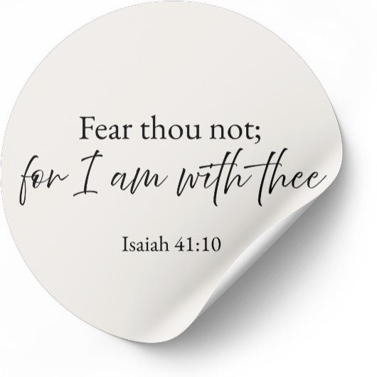 Fear Thou Not Christian Sticker – Isaiah 41:10 ラウンドシール