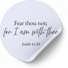 Fear Thou Not Isaiah 41:10 Christian Sticker  ラウンドシール