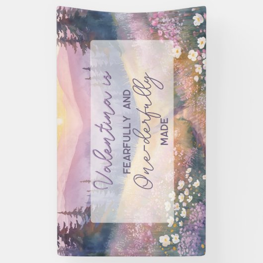 Fearfully and Onederfully Made Bible 1st Birthday 横断幕 (縦)