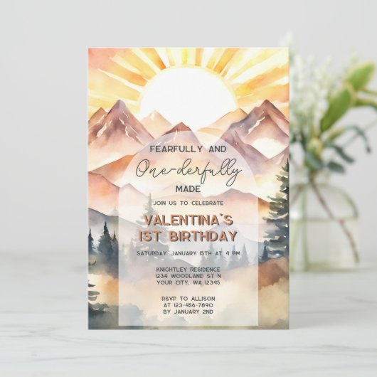 Fearfully and Onederfully Made First Birthday 招待状 (スタンド正面)