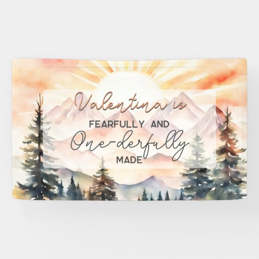 Fearfully and Onederfully Made First Birthday 横断幕 (横)