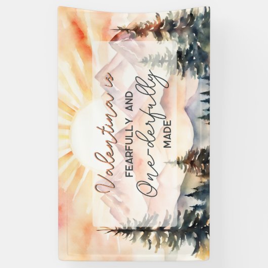 Fearfully and Onederfully Made First Birthday 横断幕 (縦)