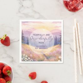 Fearfully and Onederfully Made Girl First Birthday スタンダードカクテルナプキン