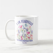 Fearfully And Wonderfully Made Floral Christian Bi コーヒーマグカップ (左)