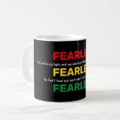 FEARLESS詩篇 inspirational 赤 黄 緑 コーヒーマグカップ (正面左)