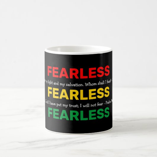 FEARLESS詩篇 inspirational 赤 黄 緑 コーヒーマグカップ (中央)