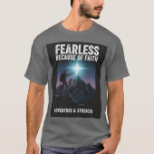 Fearless Because of Faith Christian Men’s T-Shirt Tシャツ (正面)