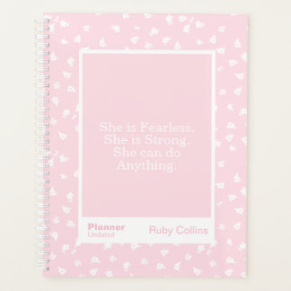 Fearless Blush Minimal Floral Quote プランナー手帳