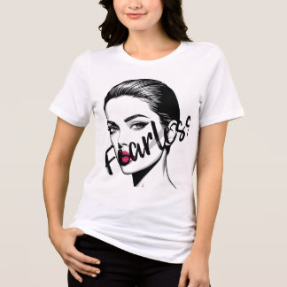 Fearless Bold Female Portrait Illustration トライブレンドＴシャツ